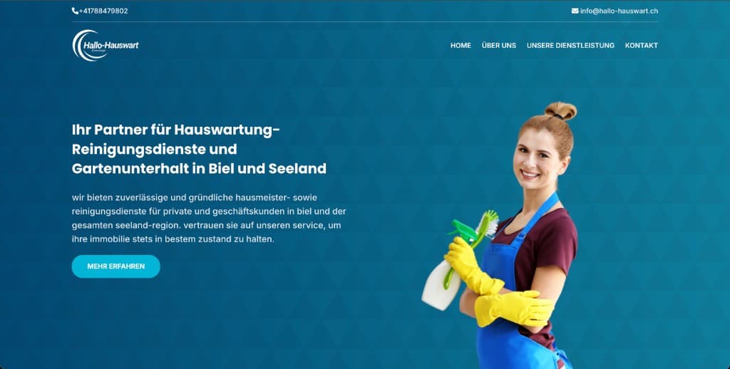 Website-Ausschnitt Hallo-Hauswart